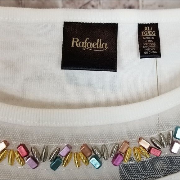 RAFAELLA BNWT Embellished Neck Knit Top - Picture 3 of 7